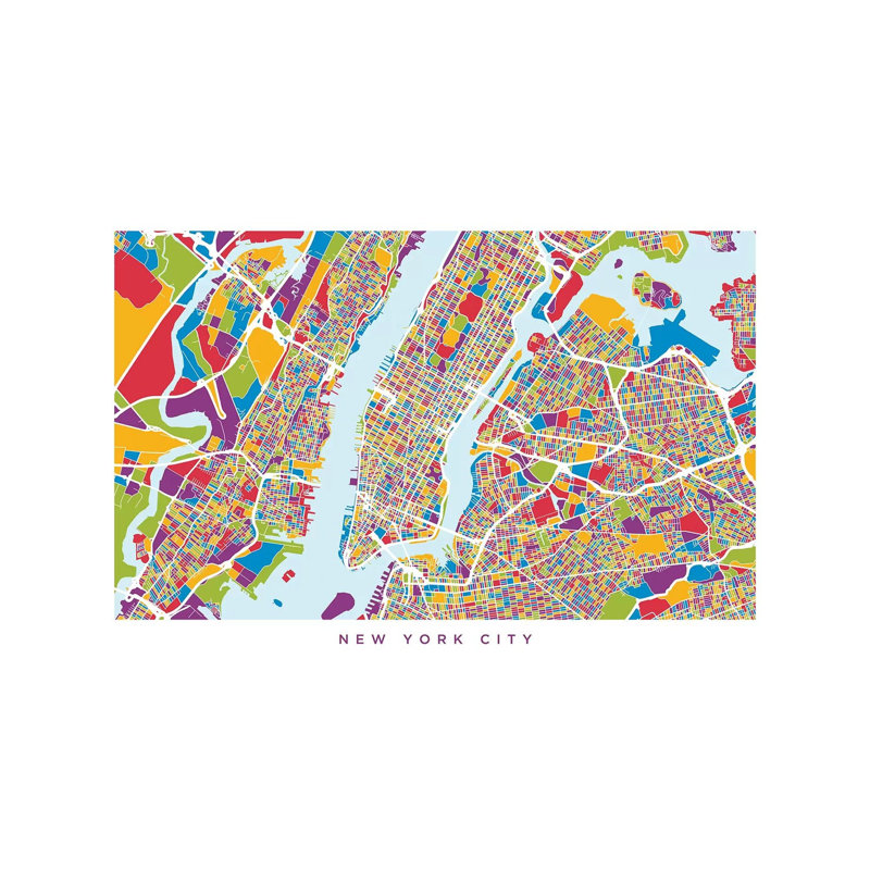 New York City Street Map by Michael Tompsett - Wrapped Canvas Print, 152.5 cm H x 101.5 cm W