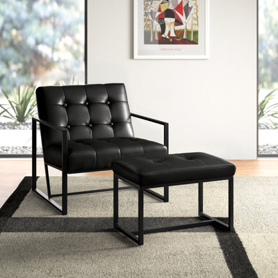 Buren Leather Armchair and Ottoman
