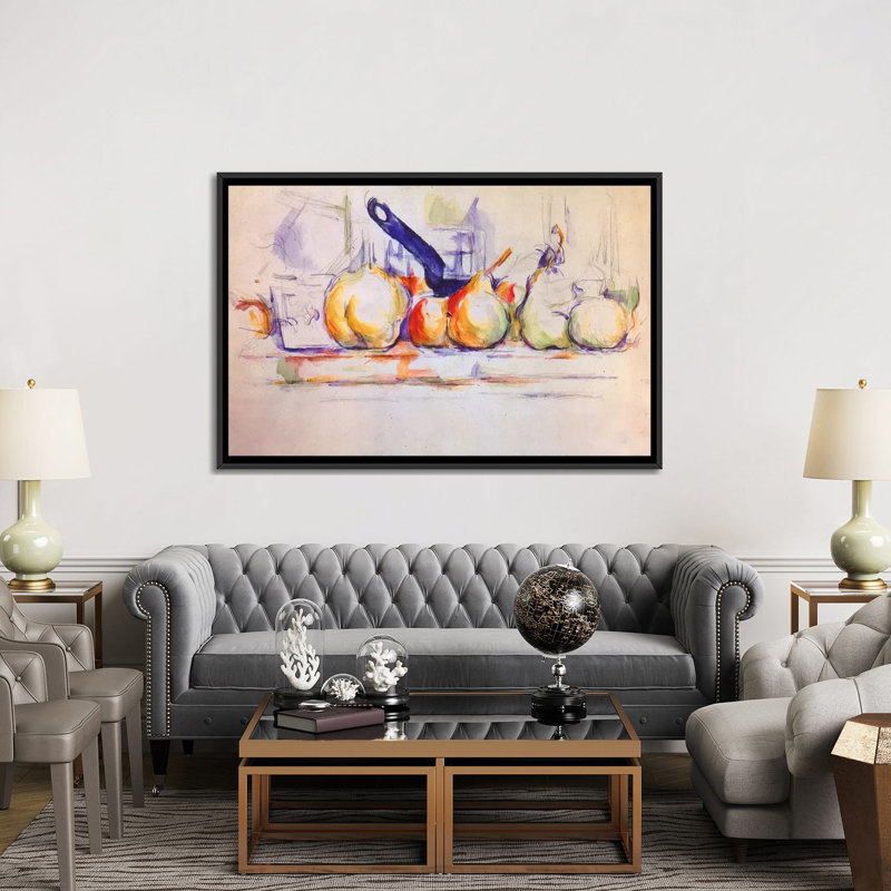 «Still Life with Saucepan, 1902» par Paul Cezanne, reproduction d'art sur toile tendue, H 18 po x l 26 po x P 1,5 po