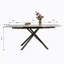 Ensemble de table de salle à manger rétractable en pierre frittée, de conception rectangulaire moderne, avec pieds en acier au carbone noir (table + 8 chaises)-1264452885-1264452884-1264452883