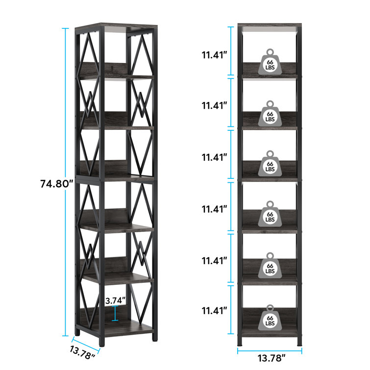 55.12 H x 29.13 W x 12.2 D Storage Rack 17 Stories