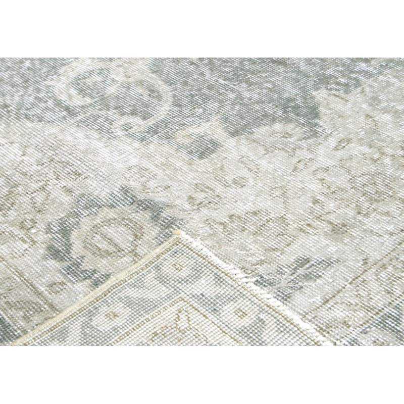 Tapis unique en laine noué à la main de style années 1960 de 6 pi 6 po x 10 pi 10 po gris / gris foncé / ivoire