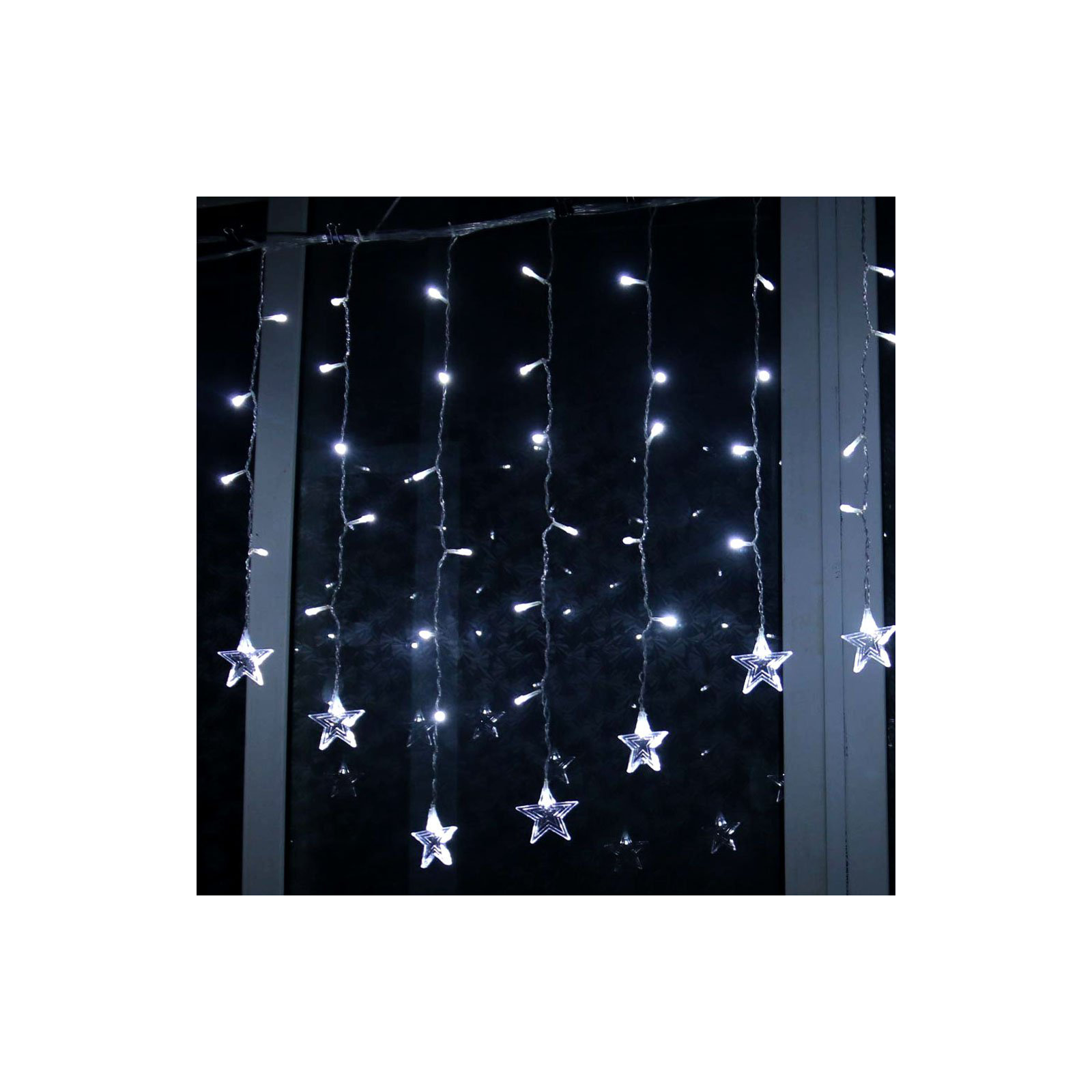 11.5FT 96LED Star String Lights, White
