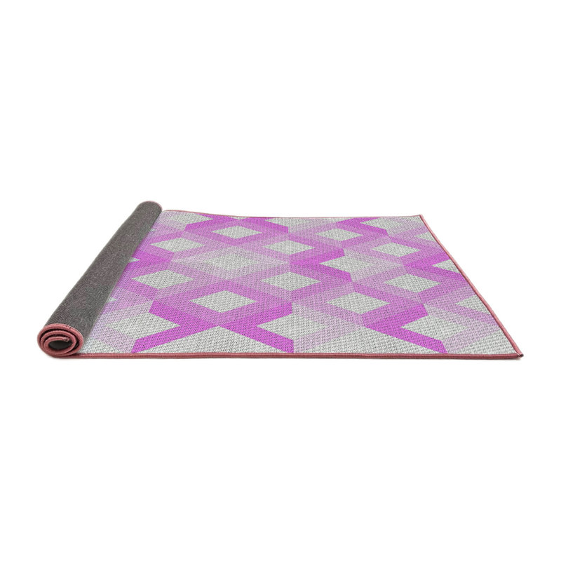 Tapis mauve à motif géométrique Koeller, Round 3'
