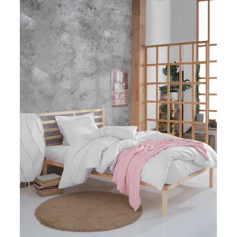 Ensemble de housse de couette 100% coton, Housse de couette 63 "x 87" + 1 taie d'oreiller st, Blanc