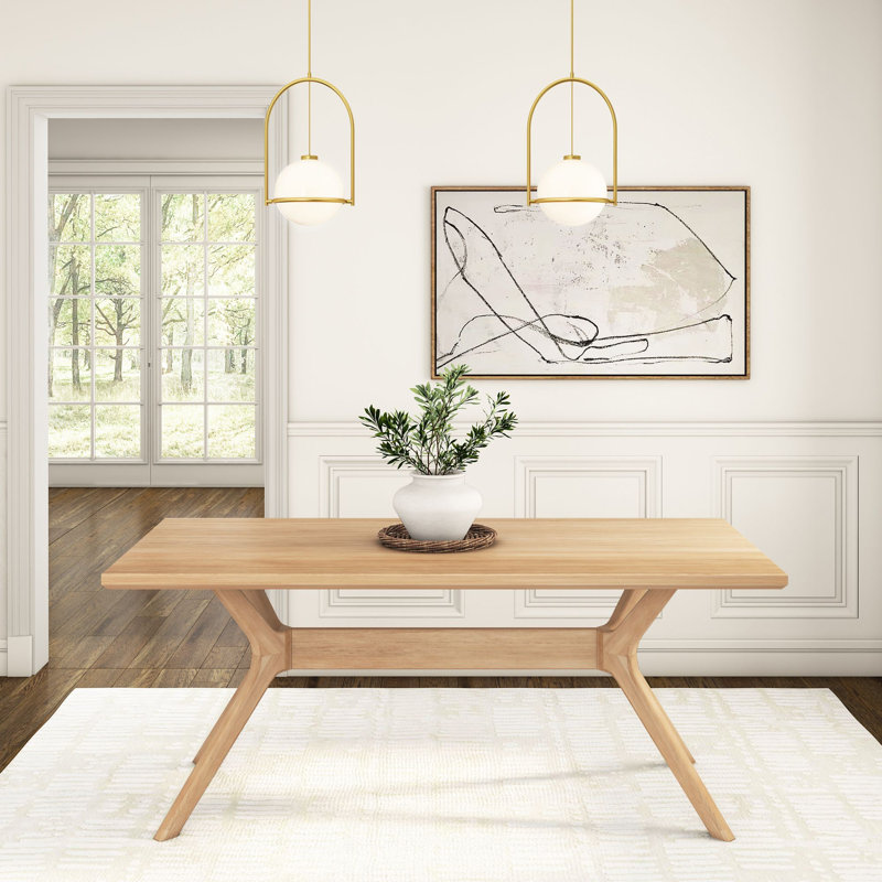 Table de salle à manger Muhsina, H 30 po x l 72 po x P 35,75 po, Blond