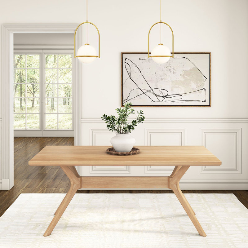 Table de salle à manger Muhsina, Blond, H 30 po x l 72 po x P 35,75 po