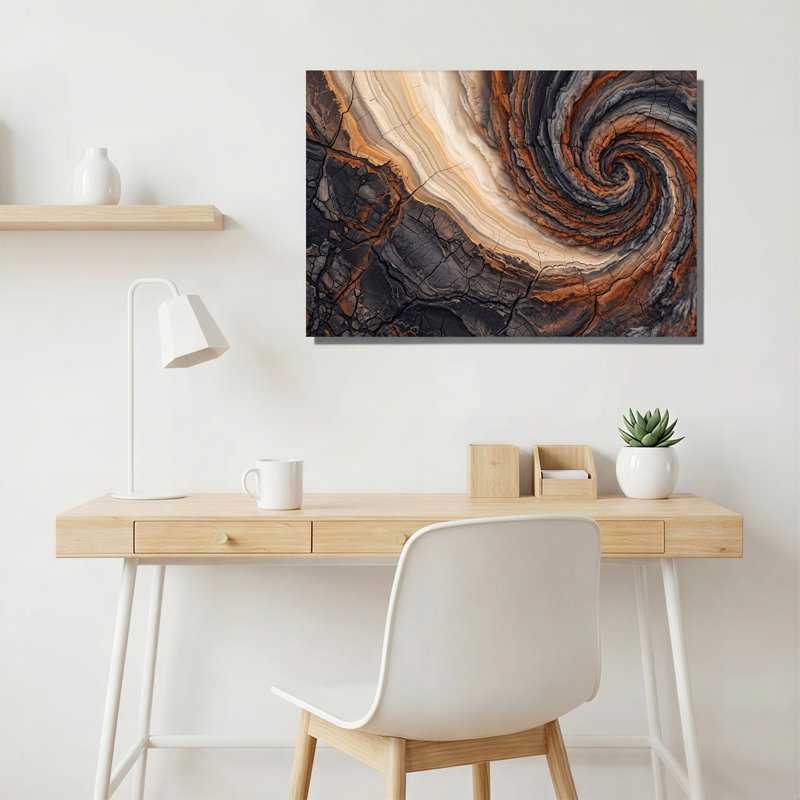 Art mural sur toile tourbillonnant de pierres rouillées et grises, 12"H x 18"W