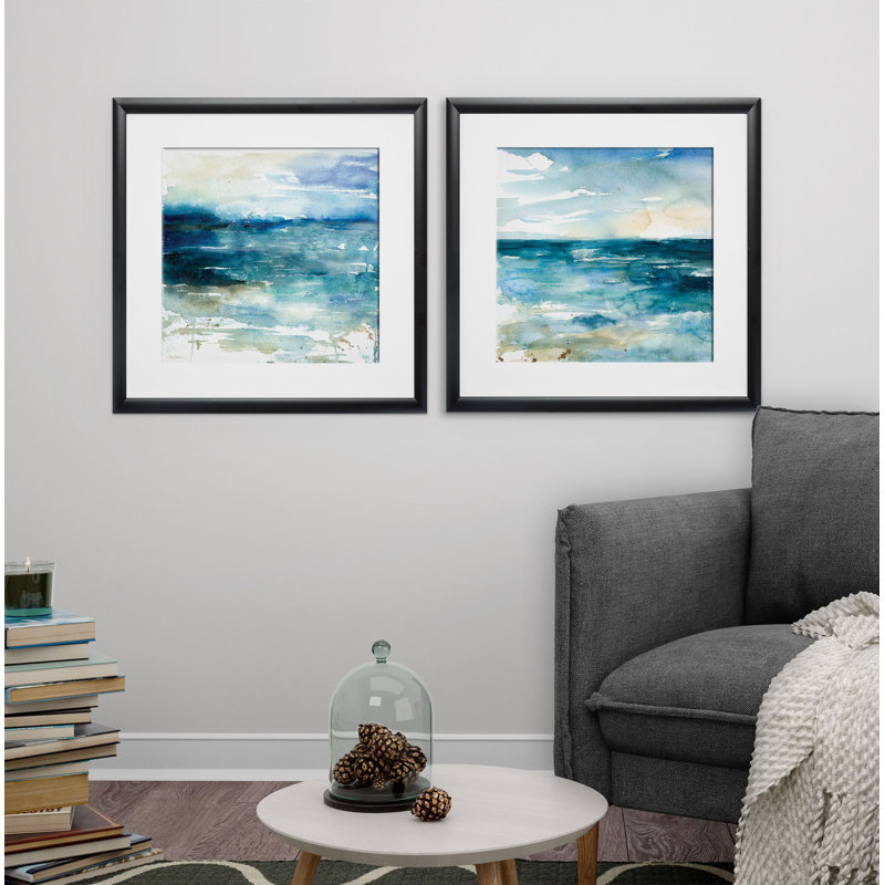 " Ocean Break " 2 - Pieces, Black Framed