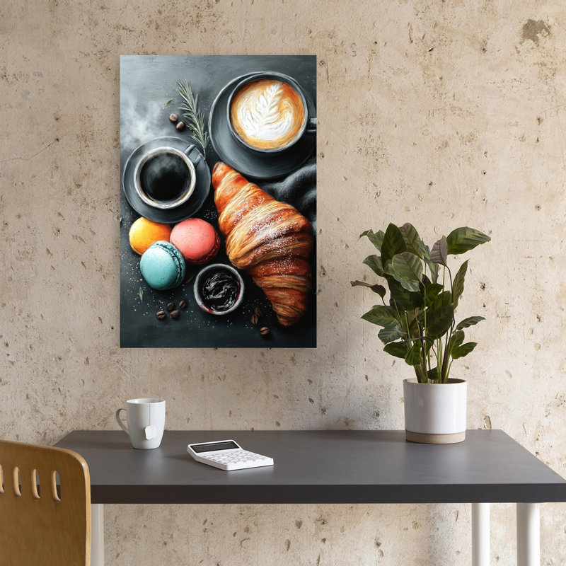 Cozy Coffee Petit déjeuner, art mural élégant, H 18 po x l 12 po