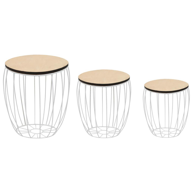 Pifer 3 Piece Nest of Tables, White