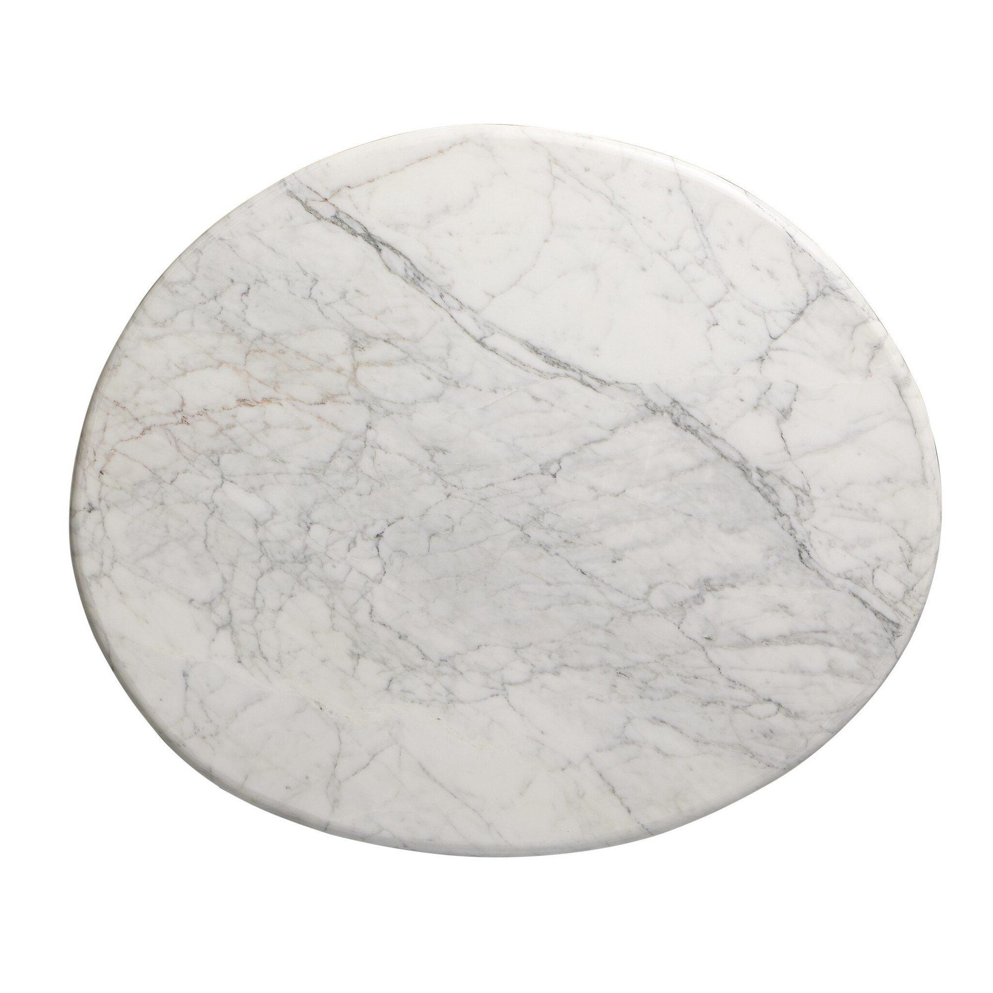 Brennan Marble Coffee Table - Large-White Calacatta Marble, 15.5" H x 40.75" L x 34" W
