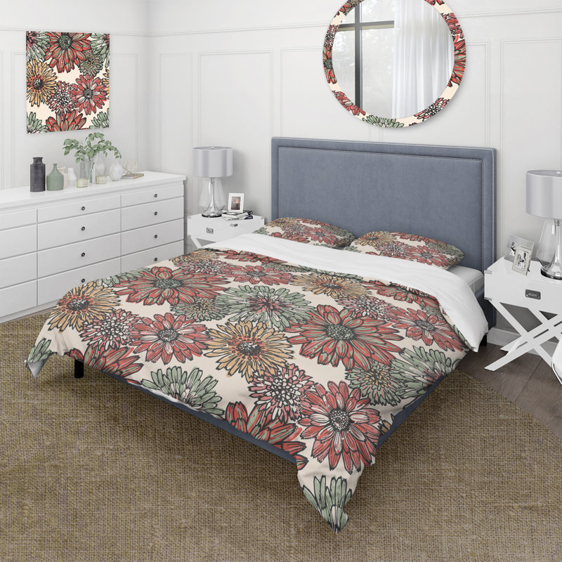 Promila Red Microfiber Duvet Cover Set, King Duvet Cover + 2 King Shams