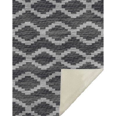 Couverture en sherpa grise One Pixie Street 50 po x 70 po, grise