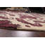 Tapis rond en laine touffeté à la main beige / rouge