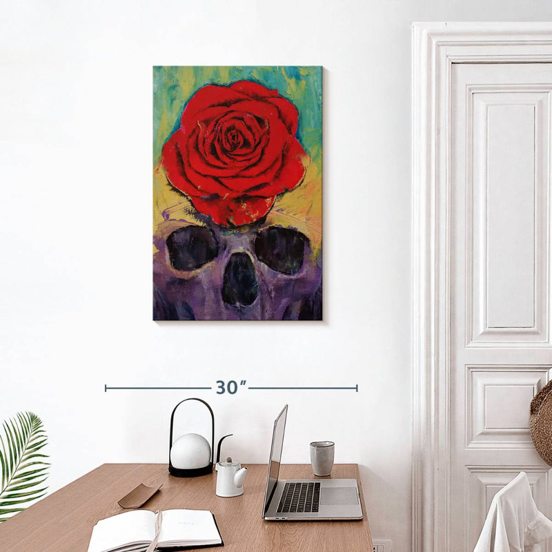 Crâne Hitzel rose, H 30 po x l 20 po