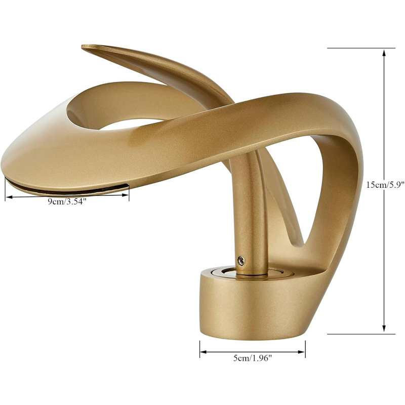 Bathroom Sink Faucet Waterfall Round Single Handle One Hole Vanity Basin Deck Mount Lavatory Brass Creative Hollowed Body Design