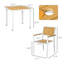 Ensemble de mobilier de salle à manger d'extérieur, table de patio 5 pièces et chaises