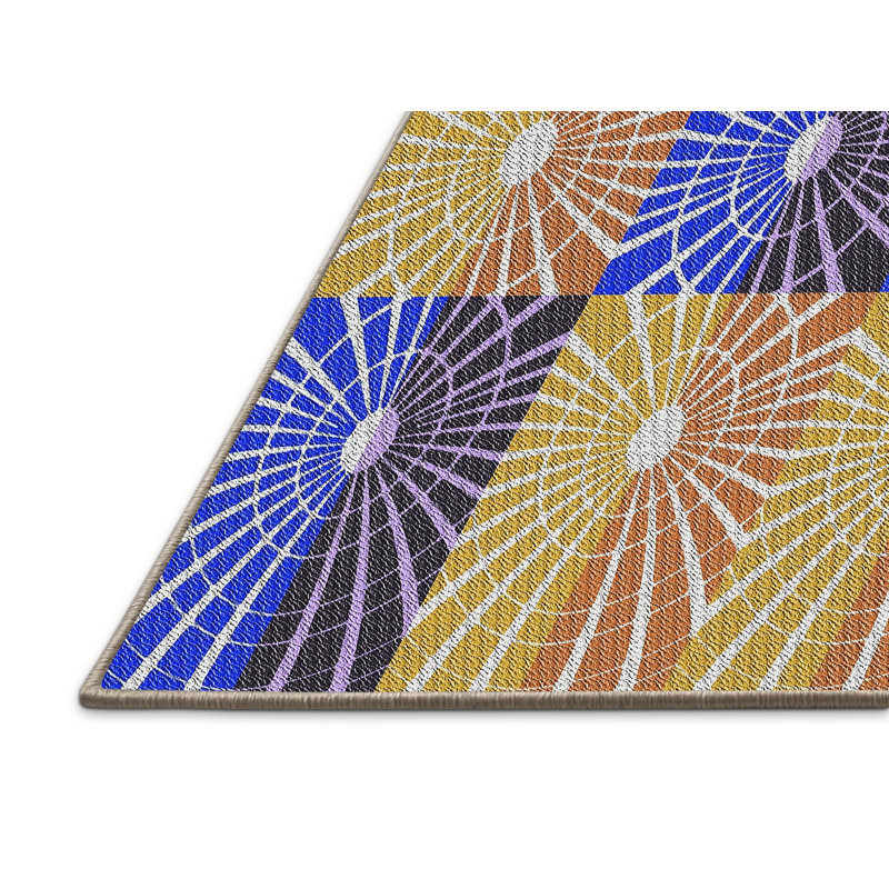 Tapis mauve/brun tissé à la machine, Tapis de couloir 2 pi x 5 pi