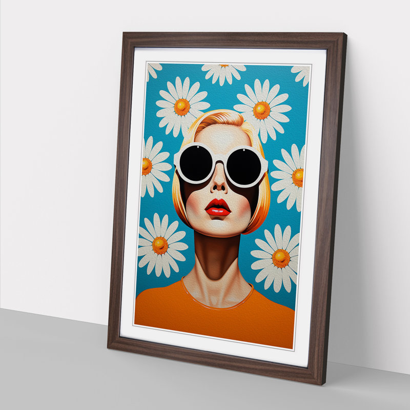Single Picture Frame Print on Wood, 34cm H x 25cm W, Walnut Framed