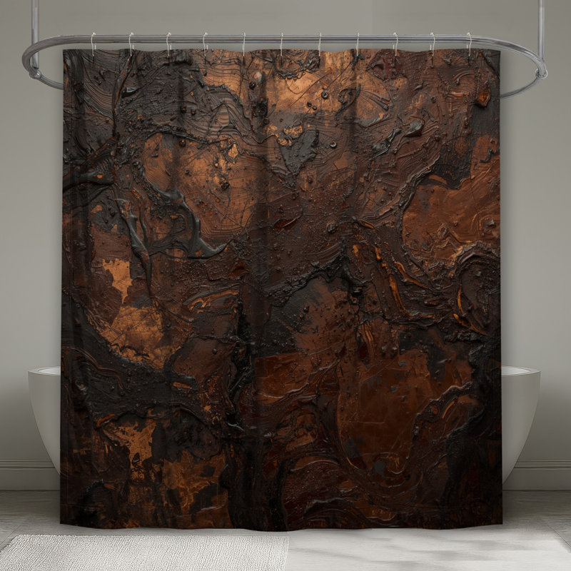 Rideaux de douche texturés en cuivre texturé extra long, L 70 po x H 93 po