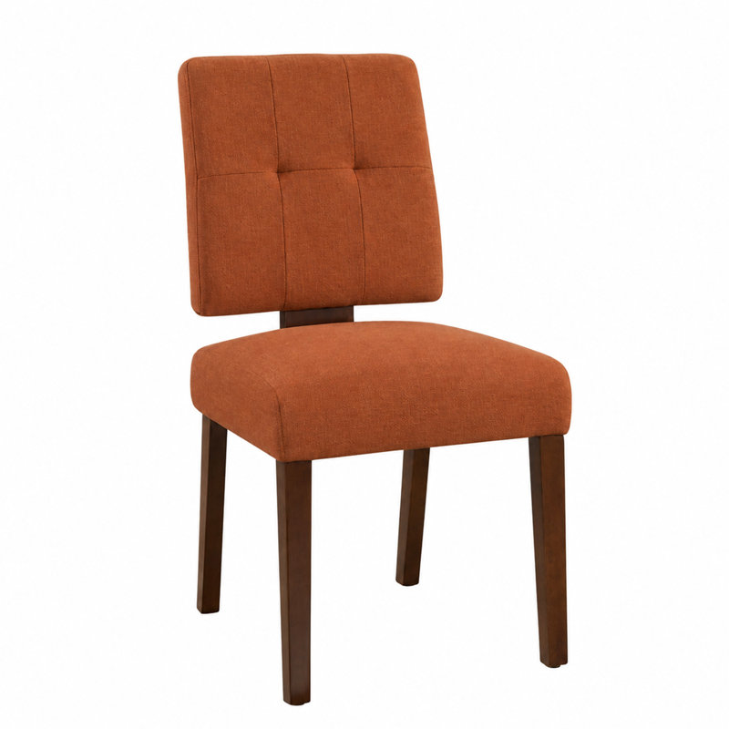 Chaise de salle à manger de style moderne, avec pieds en bois massif, Orange