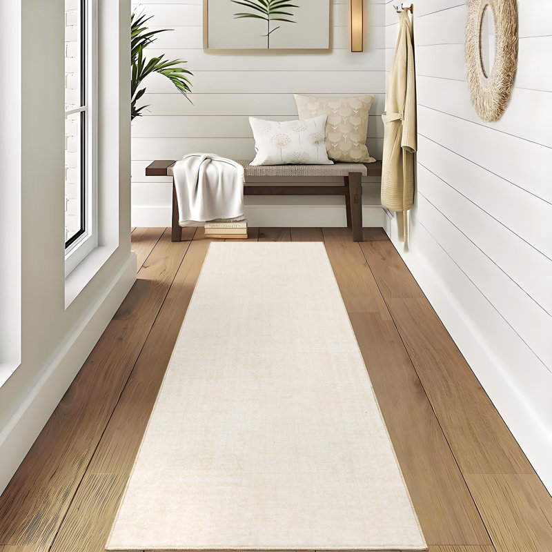Tapis de salon Minimalist, Beige, Tapis de couloir 2 pi x 6 pi