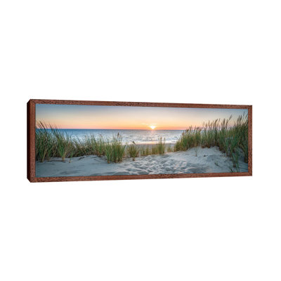 Dune Beach Panorama At Sunset, North Sea Coast, Germany by Jan Becke - Panoramic Print on Canvas