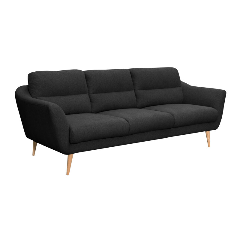Rooney Odense 3 Seater Upholstered Sofa, Black