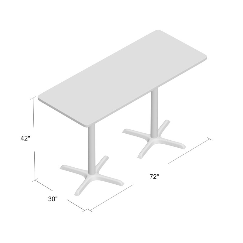 Mode Breakroom Table, 42" H x 72" L x 30" W, Designer White