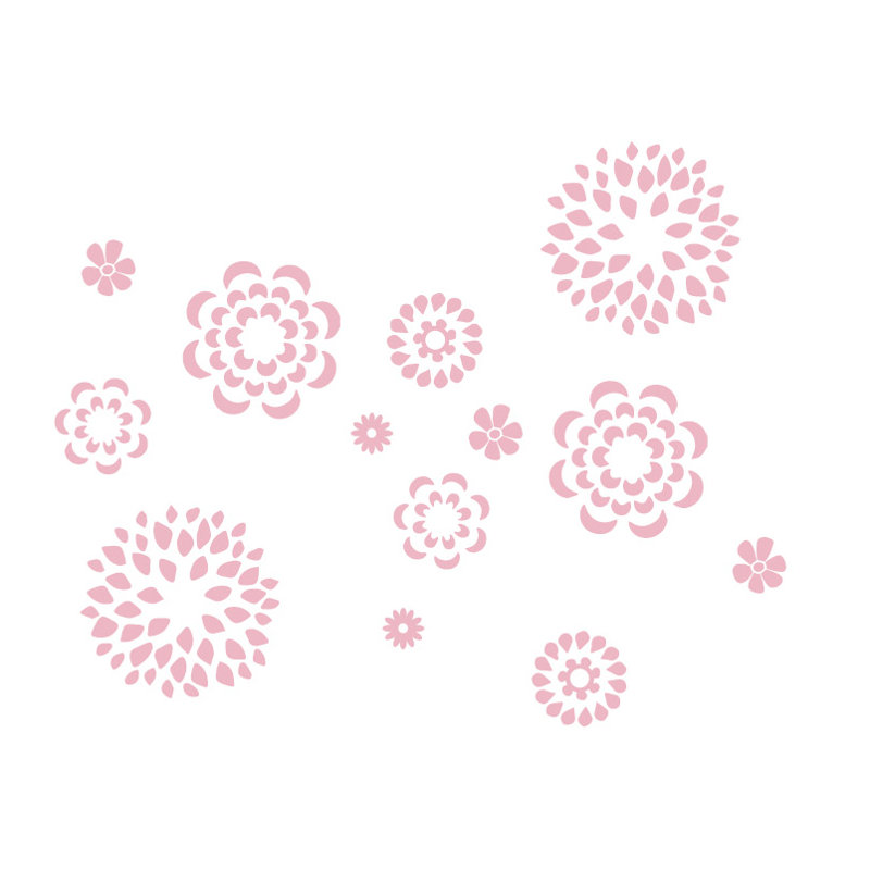 Adhésif décoratif motif floral, Rose œillet, H 19 po x l 24 po x P 0,01 po