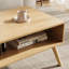 Table basse, table moderne de style Mid-Century avec rangement, table centrale de salon avec tiroir à lattes, table basse en bois cannelé avec tablette ouverte pour le salon, chêne-1530337415