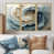 Toile avec cadre flottant or