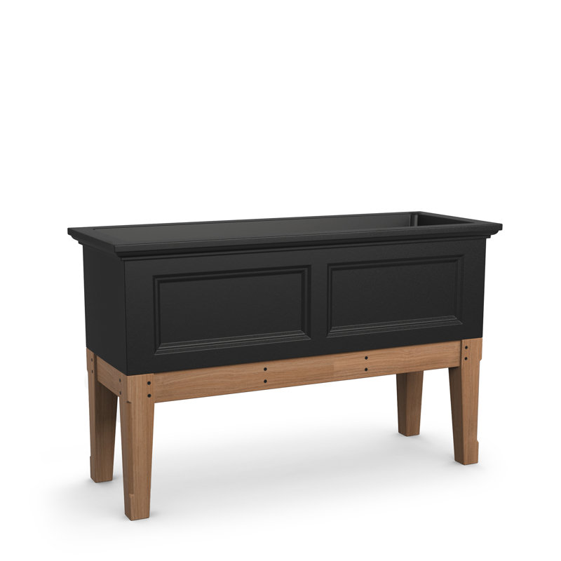 Arvester Resin Window Box Planter with Water Reservoir, Black