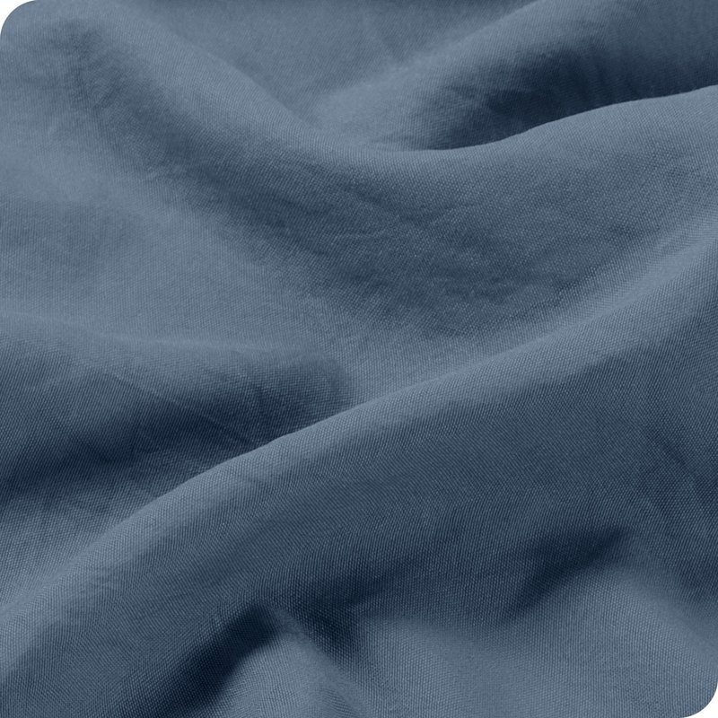 Washed Ultra-soft Microfiber Sheet Set, Queen Sheet Set with 2 Pillowcases, Blue Sea