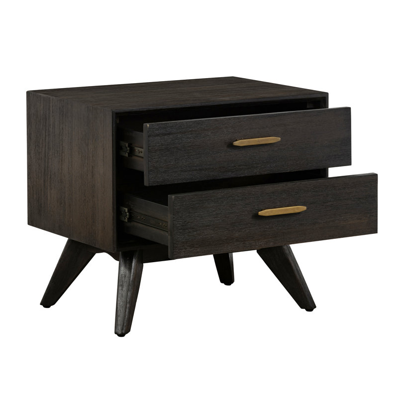 Byer 24'' W Nightstand, Espresso, Antique Brass