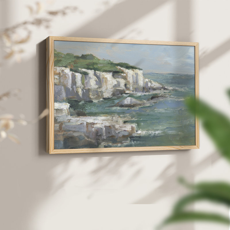 White Sea Cliffs I -Framed Print - Restickable, Naturel, H 16 po x l 20 po