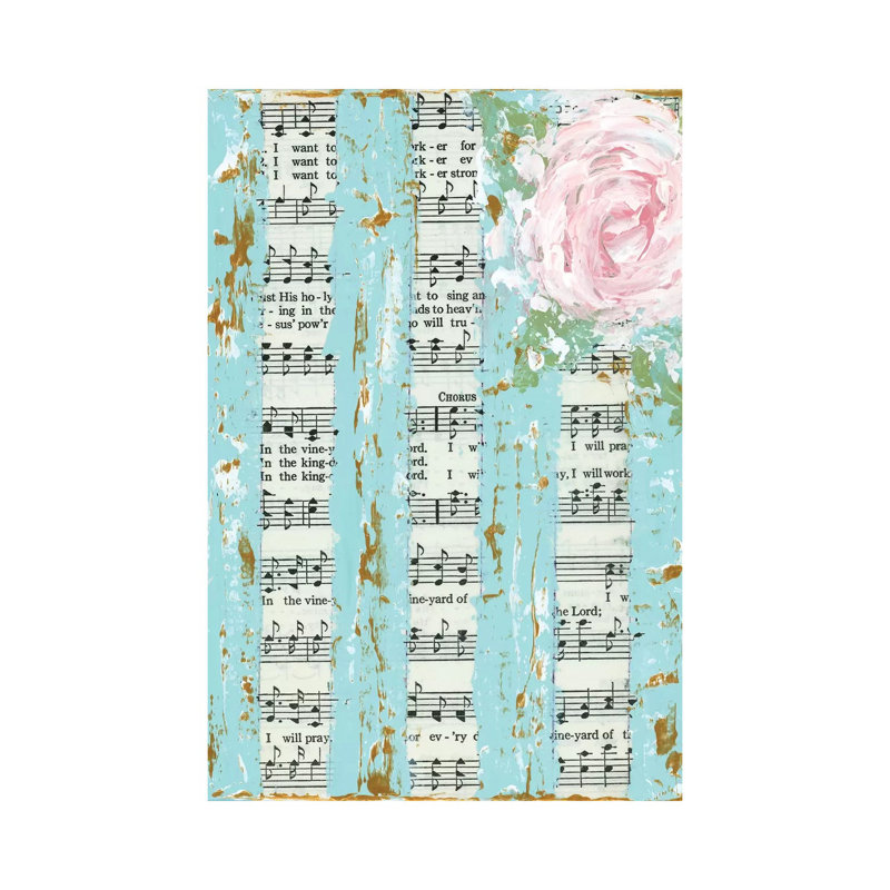 Floral Hymnal Flag by Ashley Bradley - Print on Canvas, Wrapped Canvas, 101.6 cm H x 66.04 cm W x 1.91 cm D