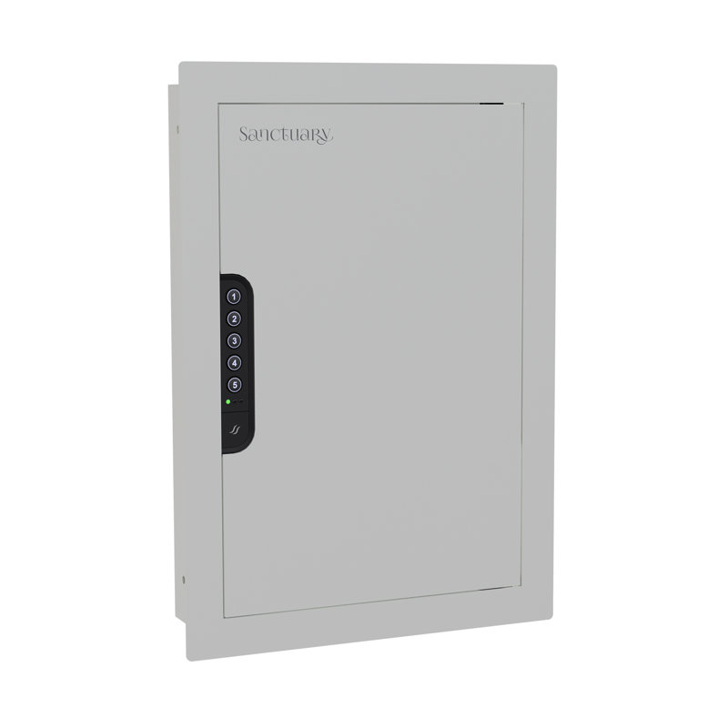 Sanctuaire dans un mur avec serrure électronique, Blanc