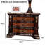 Table de chevet en pierre frittée de style traditionnel 1Pc avec port USB, table de chevet
