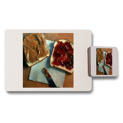 Vintage French Patisserie Raspberry Tart Placemat And Coaster Set