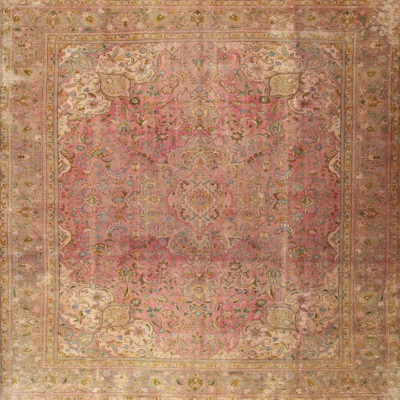 Tapis oriental brun Gasconade, Carré 3 pi