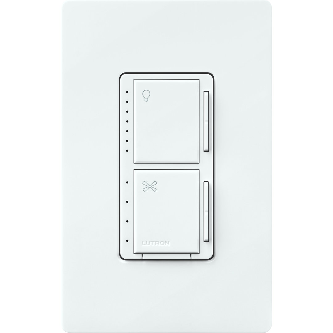 Lutron Maestro White 250 W Fan/LED Dimmer Switch 1 pk Lutron