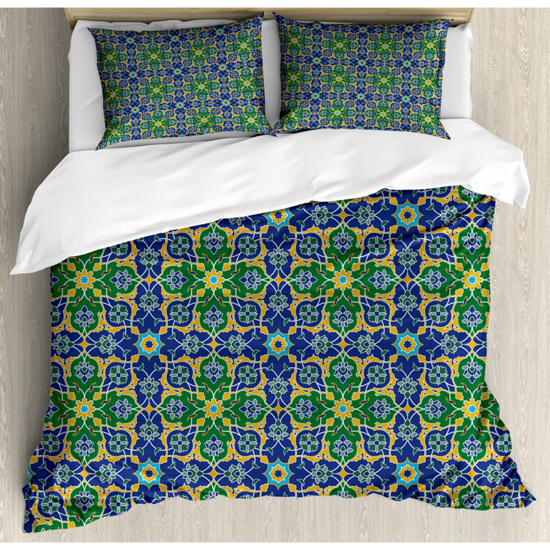Traditional Polyester Floral Duvet Cover