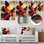 Rouge, noir, rouge, noir, profondeur, coin II - formes abstraites, art mural en métal, salon-1145347587
