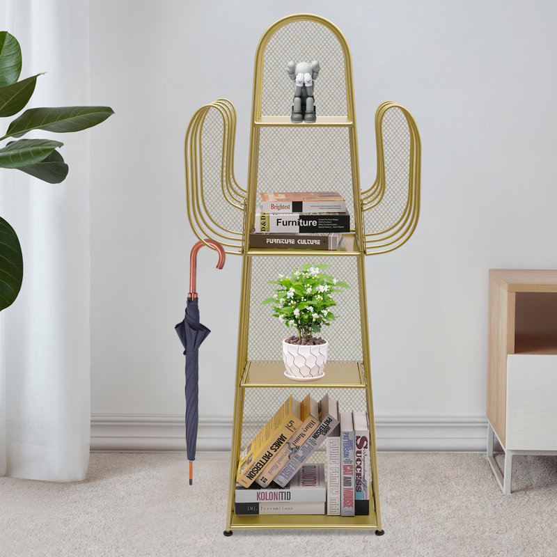Étagère de rangement sur pied en métal 16,6 po Sukanya, Or