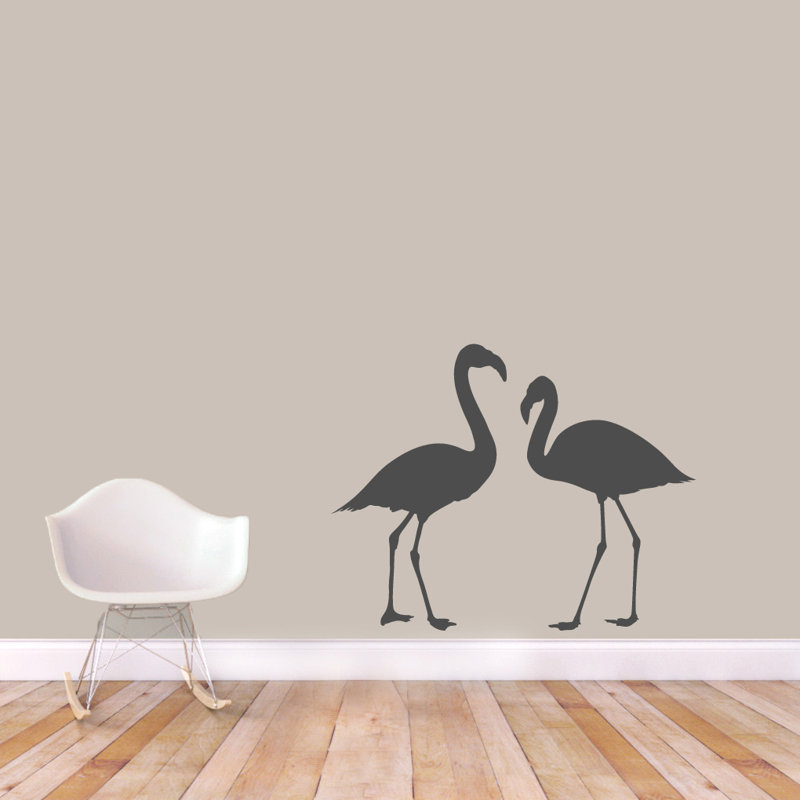 Adhésif décoratif flamants roses, Gris foncé