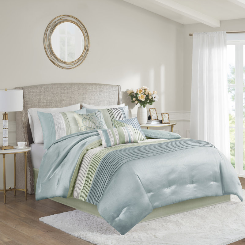 Full Natural Microfiber Reversible 7-Piece Comforter Set