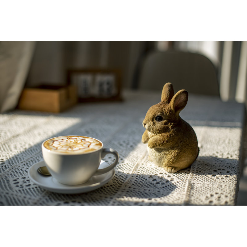 Chubby Brown Polyresin Rabbit Garden Statue