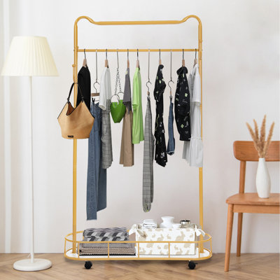 Rayahna 39.37'' Metal Rolling Clothing Rack